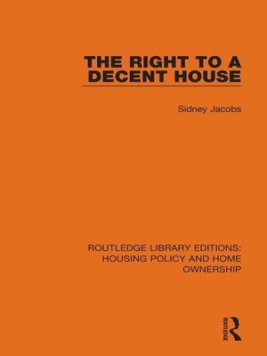 cover image of The Right to a Decent House